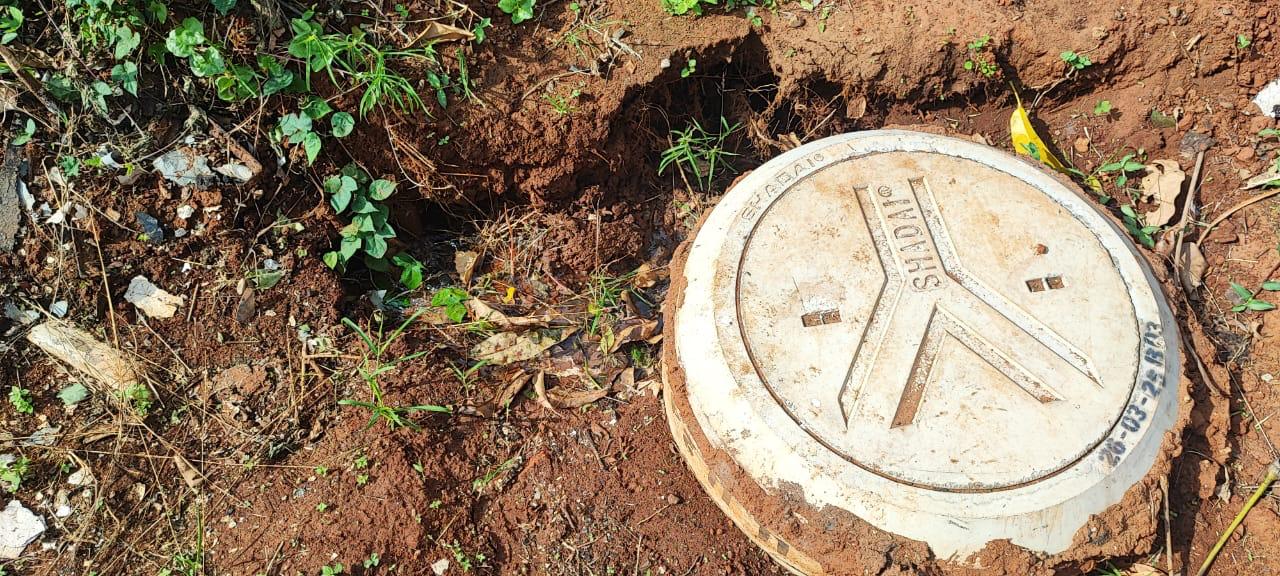 Installed underground drainage inspection cover